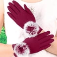 thumbnail image 4 of Gants d'Hiver pour Femmes à Écran Tactile pour Temps Froid, Gants Thermiques en Chenille avec Maille Élastique pour Texter, Gants de Conduite, Mitaines, Gants d'Hiver Rouges, 4 of 6