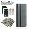 thumbnail image 3 of Slim Wallet for Women RFID Blocking Long Credit Card Holder Genuine Leather Wallets with Zipper Coin Pocket, 3 of 7