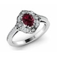 thumbnail image 3 of HeartsAndYou 2ct Natural Ruby Diamond Ring Milgrain Halo Solitaire 100% 14k SOLID White Gold, 3 of 9