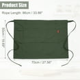 thumbnail image 3 of Unique Bargains Waist Apron Waist Aprons with Pockets Half apron Suitable for Serving Cooking 27.56"x19.69" Army Green, 3 of 7