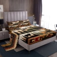 thumbnail image 1 of Draps de Lit Rustic Moose Simple Ferme Cabane Lodge Ensemble de Draps Animaux de la Forêt pour Enfants Adultes, Drap-Housse Rétro Pine Tree Montagne 1 Drap Plat 1 Taie d'Oreiller, 1 of 6