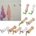 thumbnail image 4 of SDFGTstore Pack of 10 Solid Wood Hanging Hook for Towels and Coat In Bathroom or Bedroom, 4 of 14