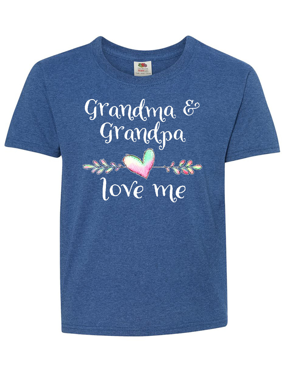 Grandma and Grandpa Love Me- Heart Grandchild Youth T-Shirt - Walmart