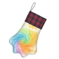 thumbnail image 3 of Dog Paw Decorative Socks 17x11.8in Top With A Strap Design For Easy Hanging For Festive Christmas Party Decorations Lightgreen Tie Dye Background Rainbow Colors, 3 of 8