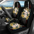 thumbnail image 3 of Jiueut Cow Sunflower American Flag Print Car Seat Covers Full Set, Non Fading Vehicle Front and Rear Seat Protectors Universal Seat Covers Elastic Interior Covers for Cars, SUV, Sedan, Van, Trucks, 3 of 7