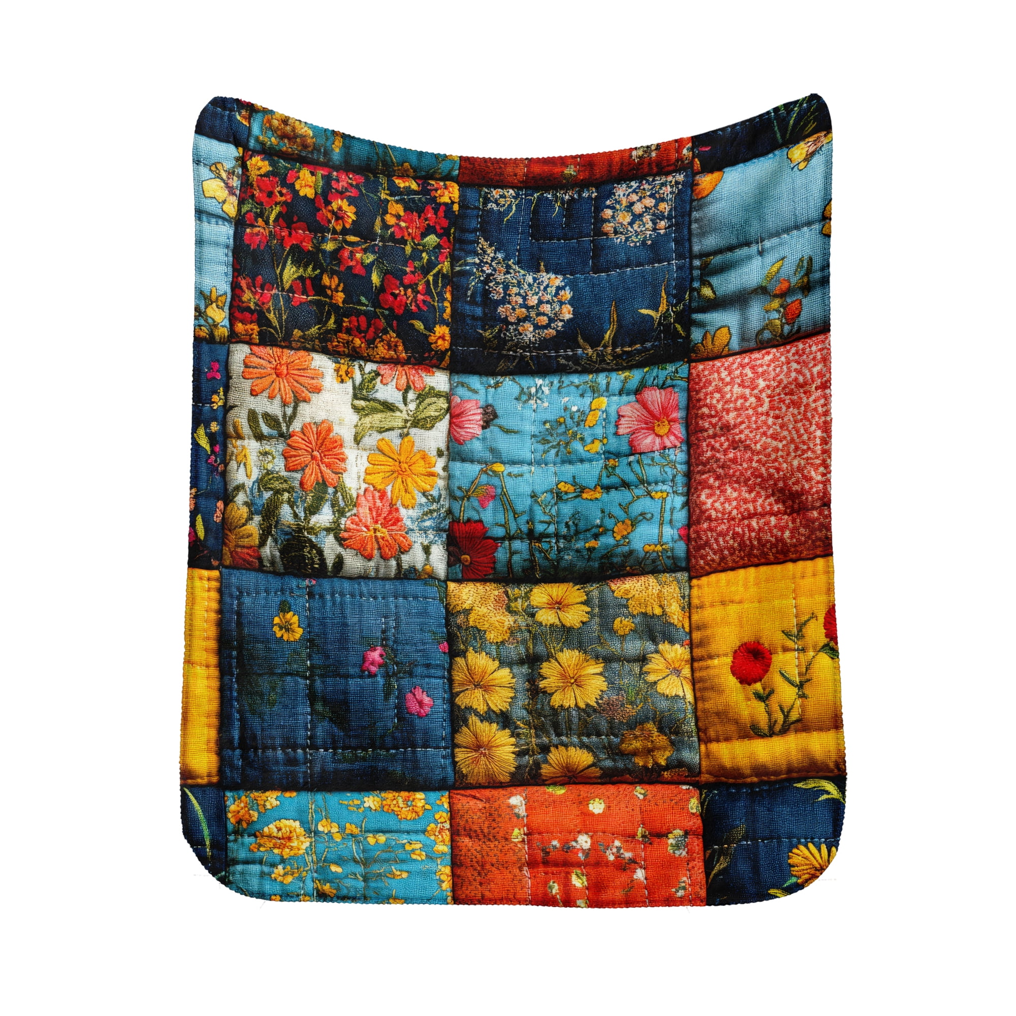 Sherpa Fleece Twin Blanket 60"x80" Reversible Plush Fluffy Blanket, Double-Layer Super Soft Flannel Blanket for Sofa, Couch, Bed, Patchwork Floral Pattern