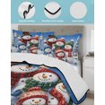 thumbnail image 3 of Full Size Quilt Bedding Set, Blue Snowman Christmas Reversible Summer Quilt 3 Pieces, Xmas Tree Snowflake Winter Birds Lightweight Bedspreads Coverlets with 2 Pillow Shams for All Seasons, 3 of 5