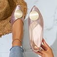 thumbnail image 3 of Gpaecead Women's Sparkly Metal Disc Flats Pointed Toe Faux Leather Slip On Cushioned Insole Comfort Shoes For Weddings And Parties, B-Pink, 3 of 8
