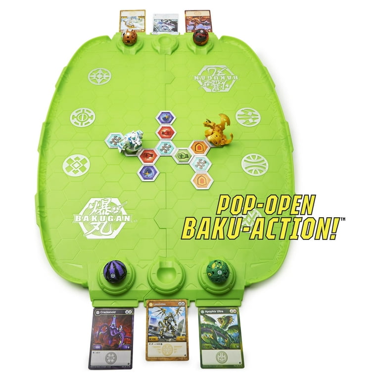 Bakugan Evo Battle Arena, Includes Exclusive Leonidas Bakugan, 2 Cards and  BakuCores, Neon Game Board for Bakugan Collectibles, Ages 6 and Up 