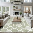 thumbnail image 3 of Rectangle Area Rugs 6 x 9 Ft, Sage Green Geometric Non-Slip Residential Carpet, Moroccan Chic Abstract Plaid Art Indoor Crawling Mats Runner Rugs for Living Room/Dining Room/Bedroom, 3 of 8