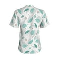 thumbnail image 3 of Uemuo Leaf Print Green Printed Women's Classic V-Neck T-Shirt - Soft, Breathable, Moisture-Wicking, Perfect for Casual, Office, Travel, and Everyday Wear-Large, 3 of 5