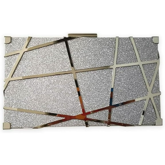 JUYGO Women Evening Bag Geometric Clutch Bag Sparkly Sequin Handbag Bridal Wedding Purse Elegant Shoulder Bag With Chain