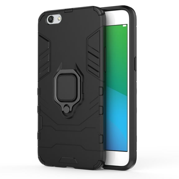 PC   TPU Shockproof Protective Case for OPPO R9s, with Magnetic Ring Holder