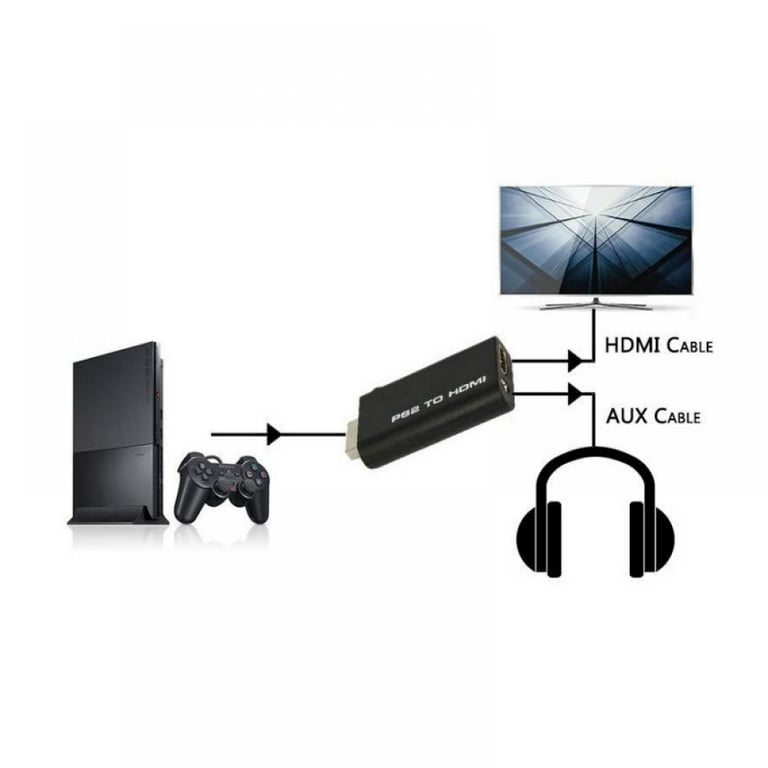 PS2 to HDMI Adapter PS2 HDMI Video Converter with 35mm Audio Output AV to  HDMI Signal Transfer 1080P PS2 Video Adaptor Compatible with PS2 Console  PlaystationHDTV HDMI Monitor 