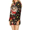 thumbnail image 2 of KOMOO Women Christmas Hooded Dress 3D Cat Christmas Long Sleeve Drawstring T-shirt Dress Xmas Hoodie Short Skirt, 2 of 6