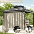 thumbnail image 3 of Pakunoda 4 Panel 10' X 6.5' Outdoor Curtains for 10' X 10' Gazebo, Waterproof Outdoor Privacy Curtain Panel set of 4, Cream(Curtain Only), 3 of 8