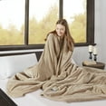 thumbnail image 3 of Beautyrest Heated Microlight to Berber Solid Blanket, Twin, Tan, 3 of 10