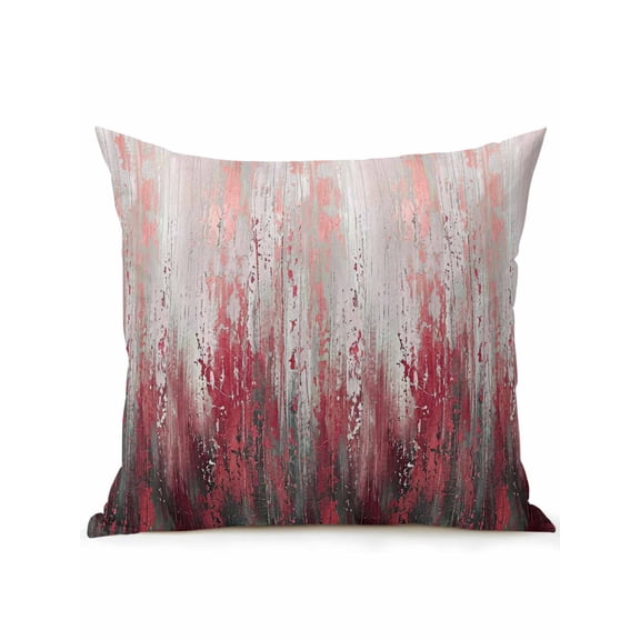 Outdoor Pillows Waterproof, Abstract Red Bedding Throw Pillows with Insert for Couch Sofa Bed, Modern Gradient Minimalist Mottled Art 16x16 Inch Pillowcases Decorative Camping Patio Pillow Set of 1