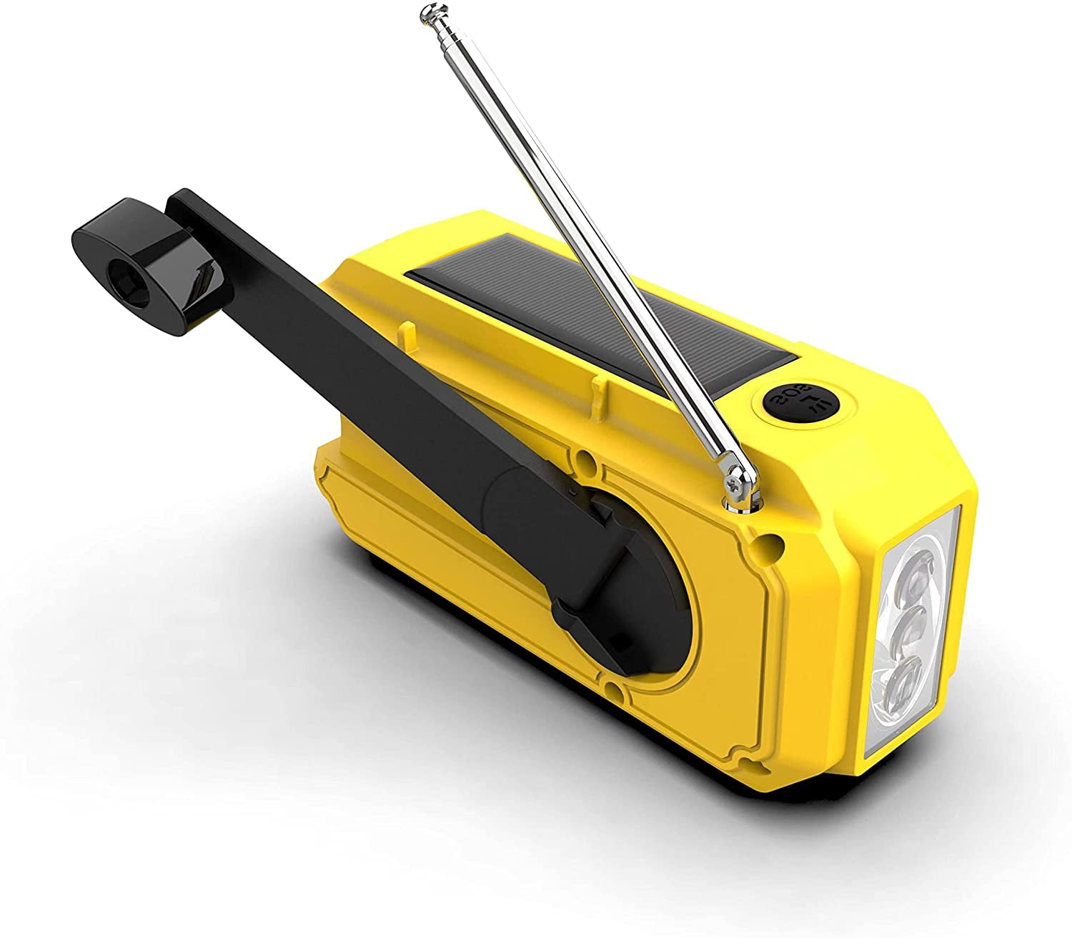 Kaito V5 AM/FM/NOAA Battery LED Flashlight Portable Weather Radio, Yellow