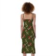 thumbnail image 2 of Xmas Candy Cane Pattern Print Slim Fit Midi Cami Dress, Jesus Christian Fashion Summer Maxi Sexy Casual Dress For Women, 2 of 4