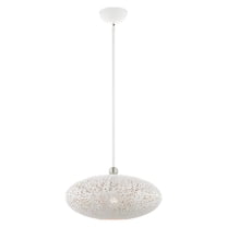 49184-03 Livex Lighting Charlton - 1 Light Pendant in Contemporary Style - 15.88 Inches wide by 18.75 Inches high-White/Brushed Nickel Finish