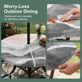 thumbnail image 5 of Gray Waves Coastal Round Outdoor Tablecloth with Umbrella Hole Zipper, Grey Ombre Summer Beach Oceans Elastic Fitted Table Cover, Waterproof Table Cloth for Patio Picnic Party Fits 36"-44", 5 of 9