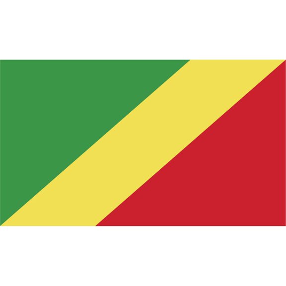 2-Pack Congo Flag Decal Sticker | 5-Inches By 3-Inches | Laminated Vinyl Decal | PDS409
