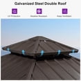 thumbnail image 2 of PURPLE LEAF 8’ X 8’ Outdoor Patio Hardtop Gazebo Metal Frame Galvanized Steel Double Roof with Curtains and Nettings for Backyard Desk Bronze, 2 of 9