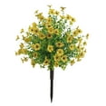 thumbnail image 4 of Flor de violeta artificial, estaca de jardín, arbustos de vegetación de imitación, planta artificial decorativa para bodas, al aire libre, exterior, amarillo, 4 of 8