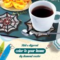 thumbnail image 1 of Cuadros Decorativos Posavasos de diamantes de arte de Halloween con soporte DIY (telaraña) 8PCS DQrwqpou embutido en tela, 1 of 7