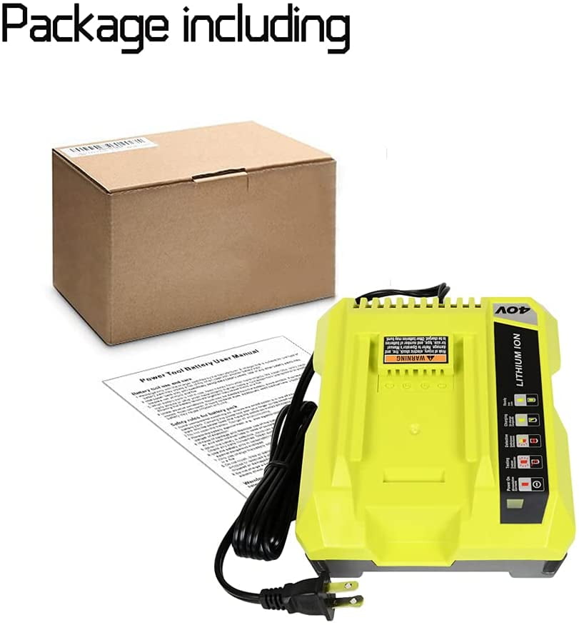 OP401 Replacement Charger Compatible with Ryobi 40V Battery Charger Compatible with Ryobi 40 Volt Lithium-ion Battery OP4015 OP4026 OP4026A OP4030 OP4040 OP4050 OP4050A OP4060 OP40261 OP40301