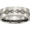 thumbnail image 1 of Titanium Polished Laser Design 8mm Flat Band (Size 12) Made In China tb3c-12, 1 of 5