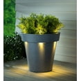 thumbnail image 7 of Evergreen Outdoor Fiberglass Planter with Solar Lights, Dark Grey 15x15x16 in, 7 of 7