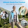 thumbnail image 4 of 3-in-1 Portable Handheld Fan With Ice Cooling Plate | 5-Speed Rechargeable Mini Fan With LED Display, Clip & Hidden Stand For Camping, Travel, Office Desk, 4 of 7