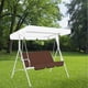 thumbnail image 5 of Cojín para columpio de Patio al aire libre, cojín para silla columpio de 3 plazas, almohadillas para asiento oscilante, cubierta impermeable, dosel para columpio, 5 of 6