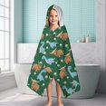 thumbnail image 6 of Green Highland Cow Dinosaur Pattern Hooded Bath Towel，60"x35" for Ages 3 To 12 Kids, Quick Dry Lightweight Soft Microfiber Hood Beach Towel Cover Up for Kids, 6 of 7