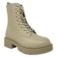 thumbnail image 1 of New Women's Lug Sole Platform Combat Ankle Bootie Lace up Side Zipper Bootie, 1 of 5