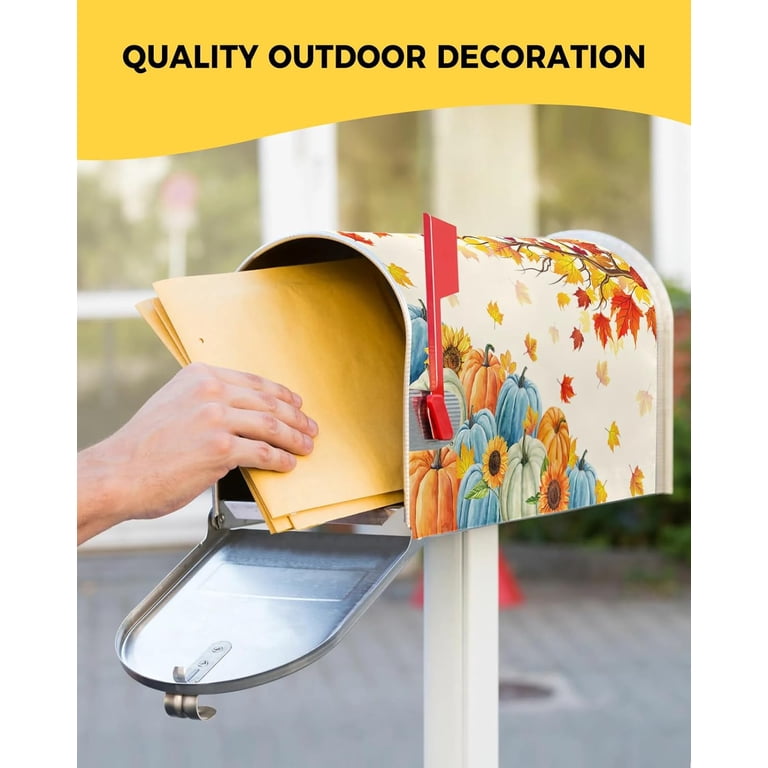 Christmas Gnome Magnetic Mailbox Cover | Snowfall Winter Decor, 21x18 Inch, Weatherproof Outdoor Holiday Wrap