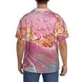 thumbnail image 3 of Sigee Abstract Pink Gold Splash for Men's Casual Short Sleeve Button Down Shirts Men's Shirts Summer-Small, 3 of 5