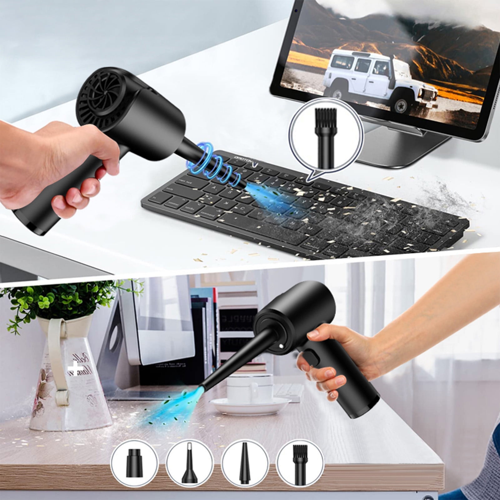 Clearance! JMYHOAM Cleaning Gadgets Compressed Duster, Duster & Vacuum Cleaner,2 in 1 Rechargeable 7800mAh, Keyboard and Computer Cleaner, Replaces Compressed Cans Cleaning Supplies