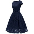 thumbnail image 6 of Dressystar Women Short Lace Bridesmaid Dresses Female Cap-Sleeve Formal Party Dresses, 6 of 9