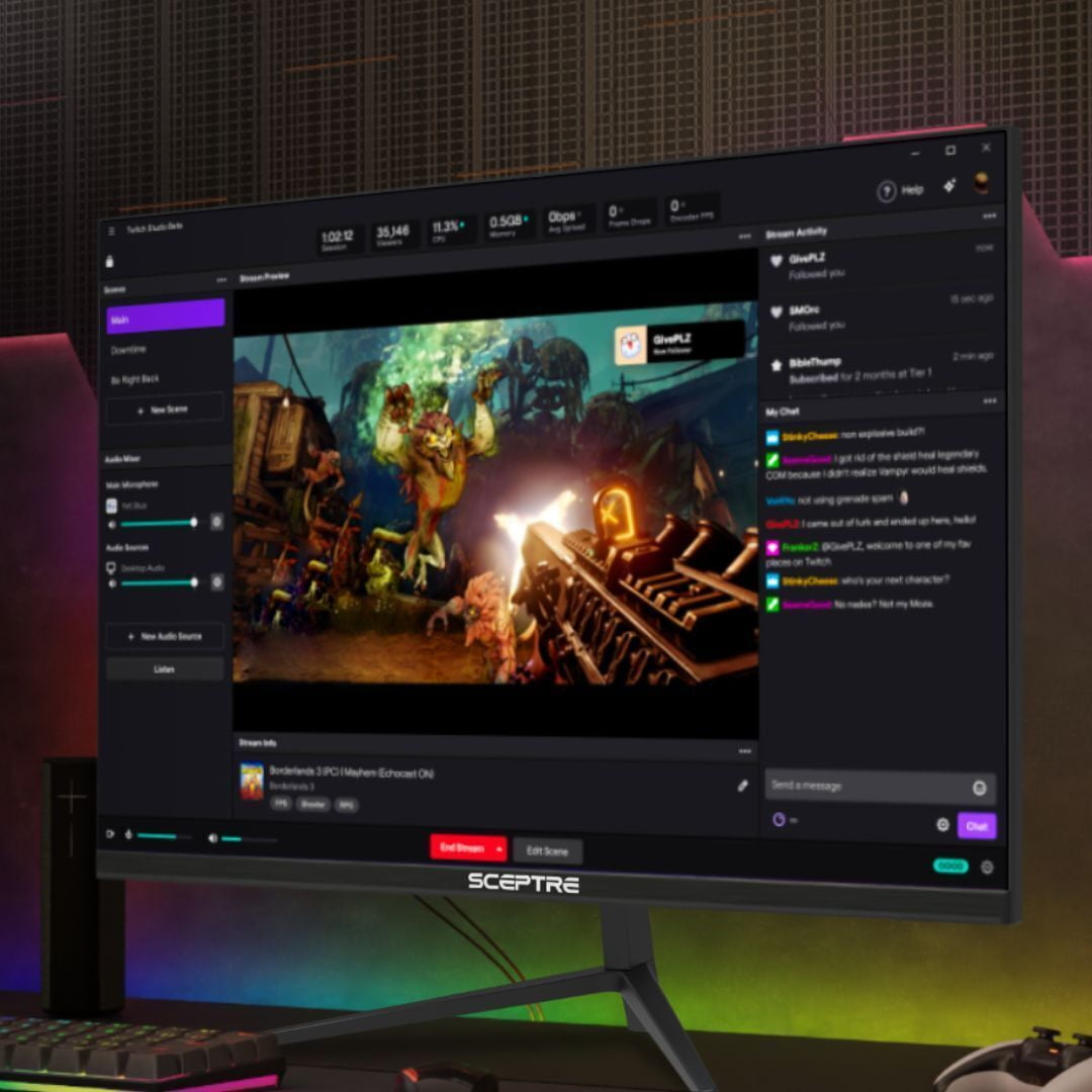 Sceptre 27-Inch 165Hz Edgeless Gaming Monitor with Full HD 1080 Resolution, AMD FreeSync Premium, and Built-In Speaker (Black)