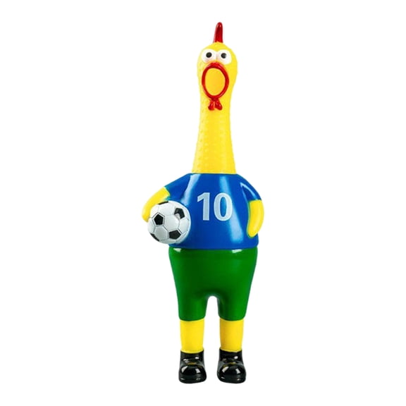Football Squeaky Chicken Squishy Fidget Toys for Adults Red and Blue Tactile Sensory Gadget Office Desk Accessory Auditory Feedback Ornament 1 Pack