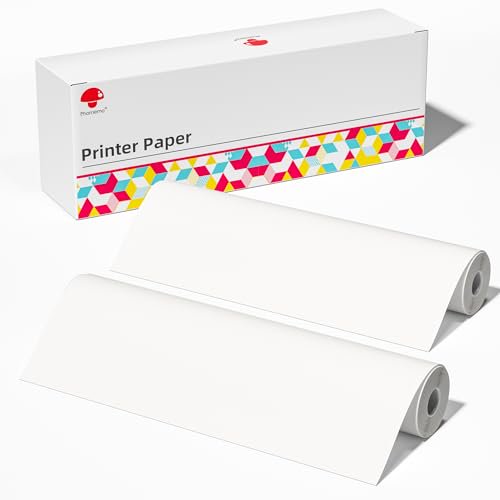 2 Rouleaux de Papier Thermique Phomemo, Format Lettre US 8.5 Pieds' x 11 Pieds', Impression Thermique Avancée, Rouleau de Papier Compatible avec Imprimante Portable M832 M833 M834 M835