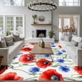thumbnail image 3 of Non-Slip Rug Pad Rugs Country Blue Red Flowers Leaves Rectangle Area Rugs 5x7Ft Soft Carpet Pads for Living Room Kids Room, Spring Botantical, 3 of 9