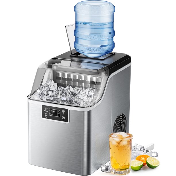 Countertop Ice Maker with 2 Ways to Add Water, 45lbs/24H, 24Pcs Ice