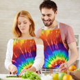 thumbnail image 3 of Colorful Tie Dye Pattern Apron-Garden Aprons for Women with Pockets-Cotton Linen Waterproof Kitchen Cooking Gardening Aprons Adjustable for Kitchen,Cooking,BBQ and Salon 33x27 Inch, 3 of 7
