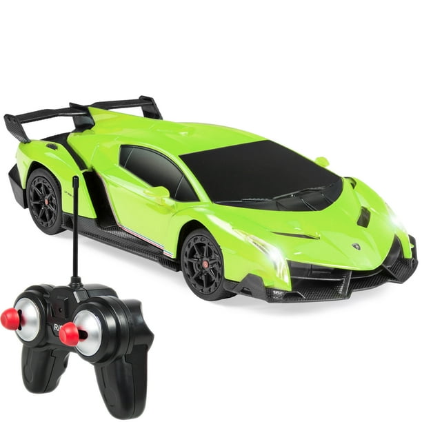 Best Choice Products 1 24 Officially Licensed Rc Lamborghini Veneno Sport Racing Car W 27mhz Remote Control Green Walmart Com Walmart Com