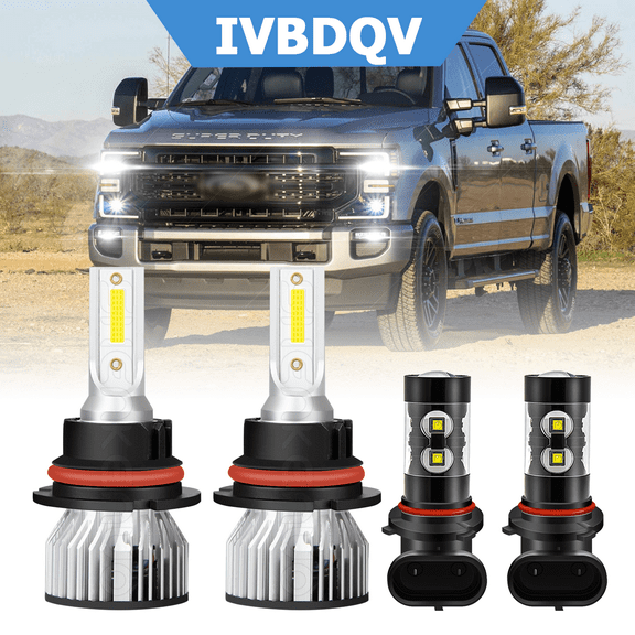 For Ford F150 1997-2003 LED Headlights Combo H7 High/Low Beam   9145 Fog Light Bulb Kits 4Pcs 6000K White