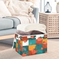 thumbnail image 5 of BZSMCE Storage Bin Cube Organizer Basket with Flip-Top Lid Color-block Berry Delight Printed, 5 of 7